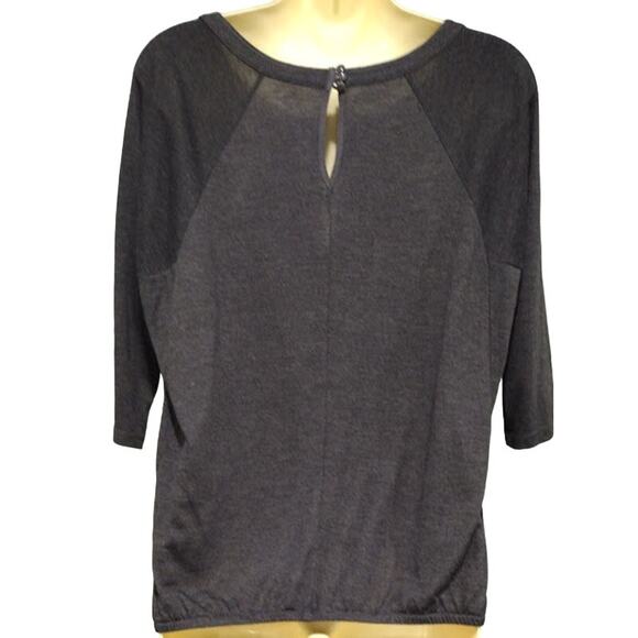 Ann Taylor LOFT Raglan Sleeve Animal Print Top, Gray, Biege, Brown, Sz XS - Picture 3 of 5